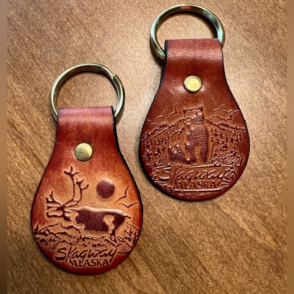 Brown Leather Keychain Skagway Alaska